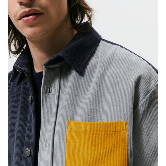 ZARA - Color Block Corduroy Shirt - Picture 5 of 8
